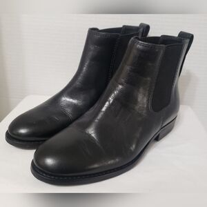LL Bean Womens Black Leather Chelsea Boots Size 6 M